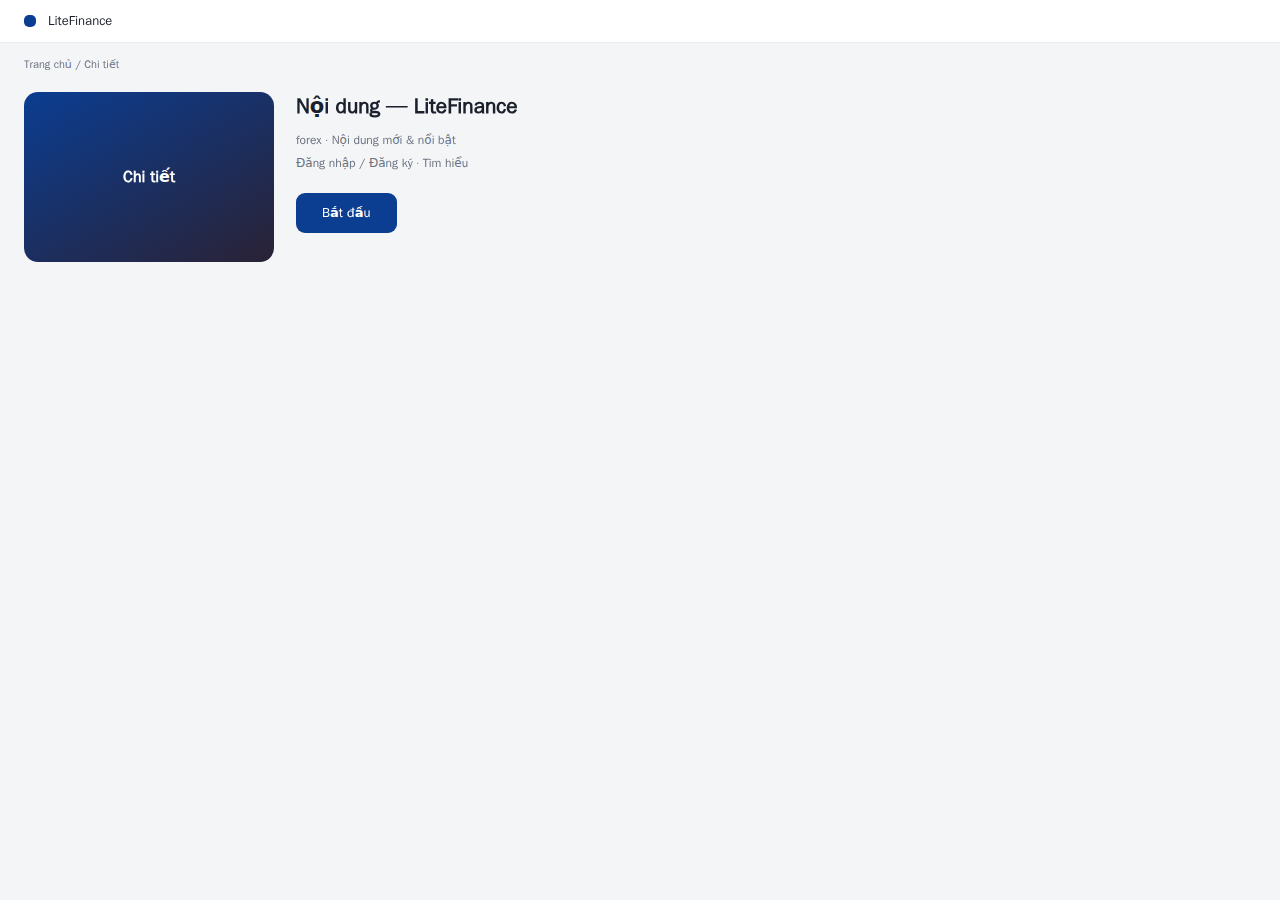 LiteFinance 平台界面预览 - 内容/详情界面示意